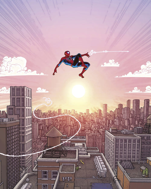 Marvel Spider Man Swinging through the Air Papel Pintado DX4 209 | Yourdecoration.es