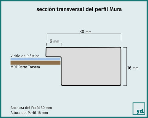 Fotolijst Mura Detalle Seccion Transversal Dibujo | Yourdecoration.es