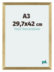 Mura MDF Marco de Fotos 29 7x42cm Dorado brillante Parte delantera Tamano | Yourdecoration.es