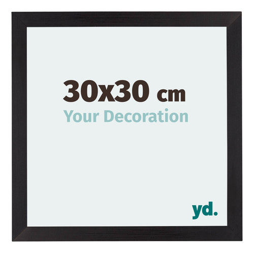 Mura MDF Marco de Fotos 30x30cm Negro grano de madera Parte delantera Tamano | Yourdecoration.es