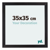 Mura MDF Marco de Fotos 35x35cm Negro grano de madera Parte delantera Tamano | Yourdecoration.es