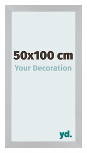 Mura MDF Marco de Fotos 50x100cm Plateado mate Parte delantera Tamano | Yourdecoration.es