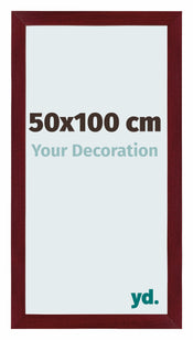 Mura MDF Marco de Fotos 50x100cm Vino tinto barrido Parte delantera Tamano | Yourdecoration.es