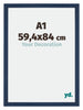 Mura MDF Marco de Fotos 59 4x84cm Azul oscuro barrido Parte delantera Tamano | Yourdecoration.es