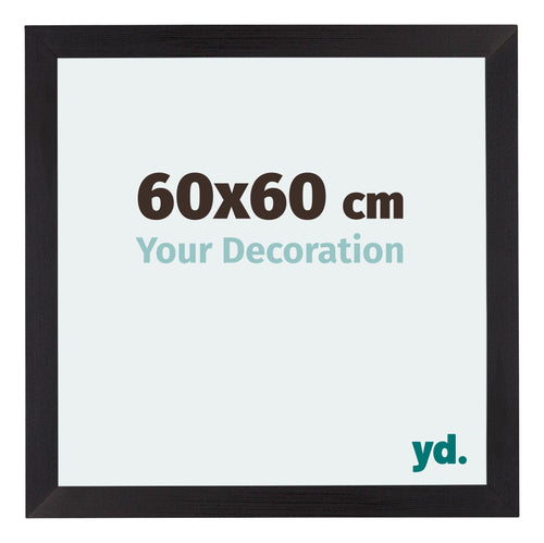 Mura MDF Marco de Fotos 60x60cm Negro grano de madera Parte delantera Tamano | Yourdecoration.es