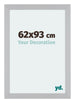 Mura MDF Marco de Fotos 62x93cm Plateado mate Parte delantera Tamano | Yourdecoration.es