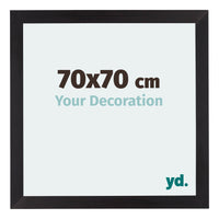Mura MDF Marco de Fotos 70x70cm Negro grano de madera Parte delantera Tamano | Yourdecoration.es