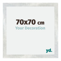 Mura MDF Marco de Fotos 70x70cm Plateado brillante vintage Parte delantera Tamano | Yourdecoration.es