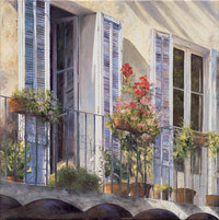 PGM CSO 46 Christian Sommer Balcon a Grasse Provence Reproducción de arte 98x98cm | Yourdecoration.es