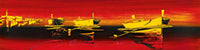 PGM ICC 04 Irene Celic Tre barche nel rosso II Reproducción de arte 100x25cm | Yourdecoration.es