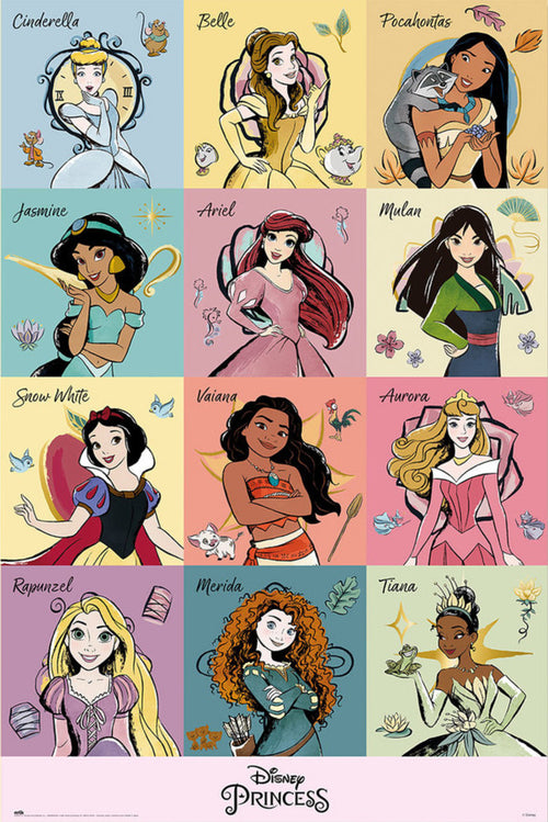 Póster Disney Princess Brush Strokes 61x91 5cm Grupo Erik GPE5773 | Yourdecoration.es