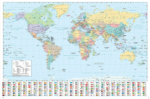 Poster Harper Collins World Map 21 French 91 5x61cm Abystyle GBYDCO556 | Yourdecoration.es