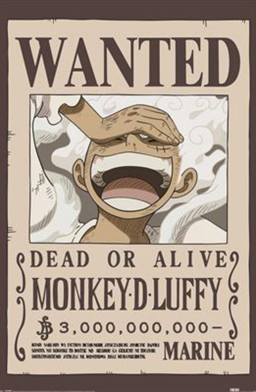 Poster One Piece Wanted Luffy 61x91 5cm PP2501058 | Yourdecoration.es