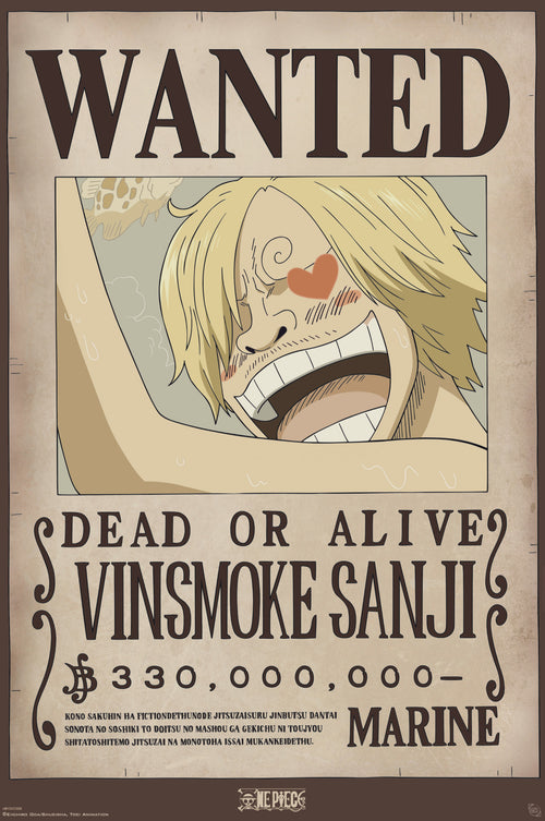 Póster One Piece Wanted Sanji 61x91 5cm Abystyle GBYDCO559 | Yourdecoration.es