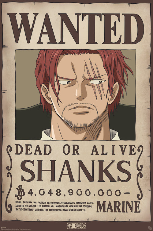 Póster One Piece Wanted Shanks 61x91 5cm Abystyle GBYDCO482 | Yourdecoration.es