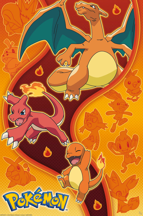 Póster Pokemon Fire Type 61x91 5cm Abystyle GBYDCO557 | Yourdecoration.es