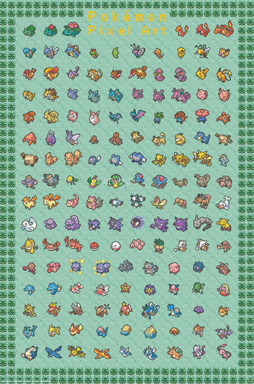 Póster Pokemon Pixel Art 61x91 5cm GBYDCOA042 | Yourdecoration.es
