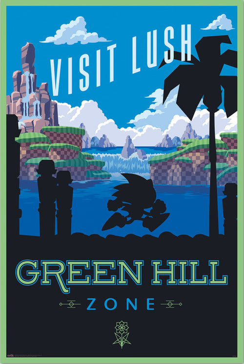 Póster Sonic The Hedgehog Visit Lush Green Hill Zone 61x91 5cm Grupo Erik GPE5810 | Yourdecoration.es