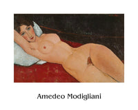 Reproducción de arte Amedeo Modigliani Liegender Frauenakt auf weißem Kissen 50x40cm AMO 2002 PGM | Yourdecoration.es