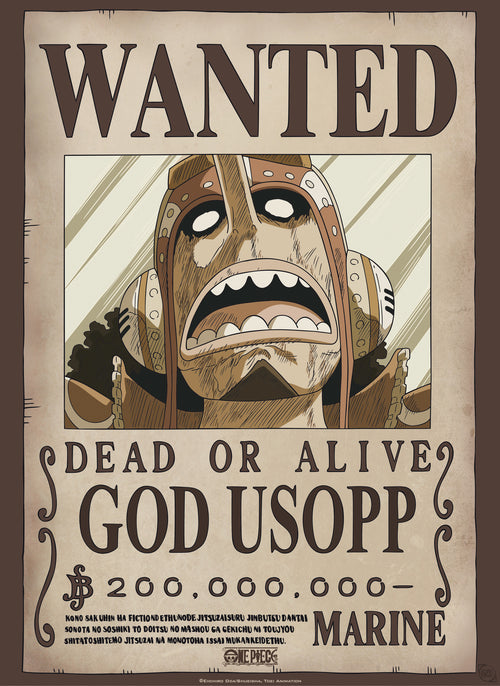 Abystyle Gbydco232 One Piece Wanted God Usopp Póster 38x52cm | Yourdecoration.es