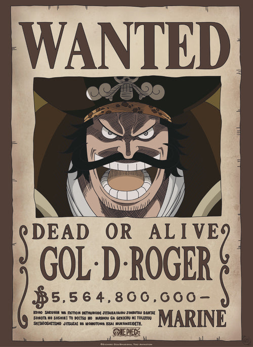 Abystyle Gbydco266 One Piece Wanted Gol D Roger Póster 38x52cm | Yourdecoration.es