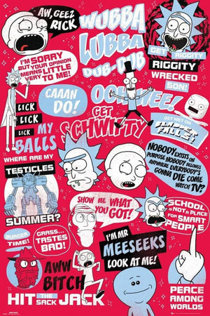 GBeye Rick and Morty Quotes Póster 61x91,5cm | Yourdecoration.es