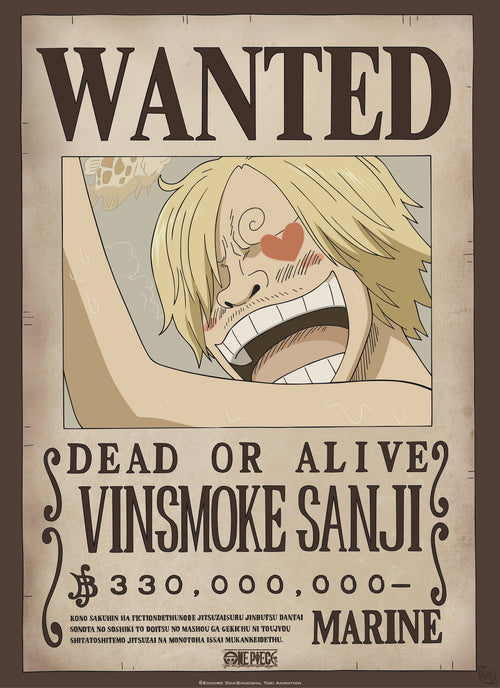 Gbeye Gbydco227 One Piece Wanted Sanji Póster 38x52cm | Yourdecoration.es