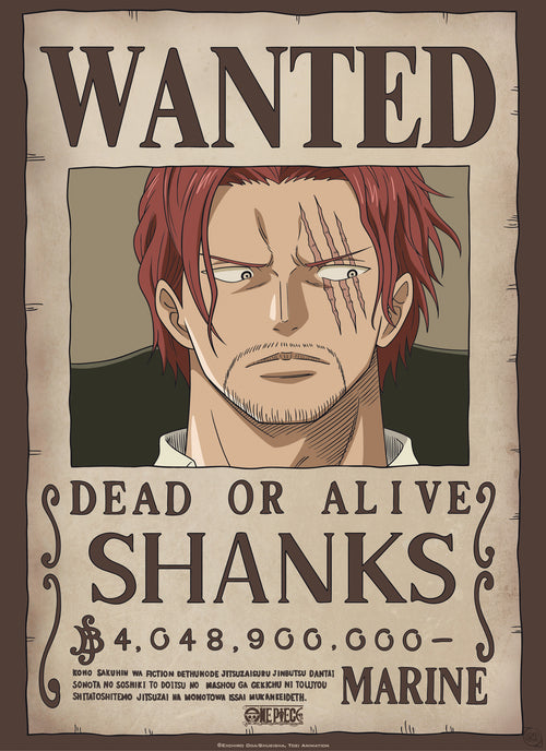 Gbeye Gbydco261 One Piece Wanted Shanks Póster 38x52cm | Yourdecoration.es