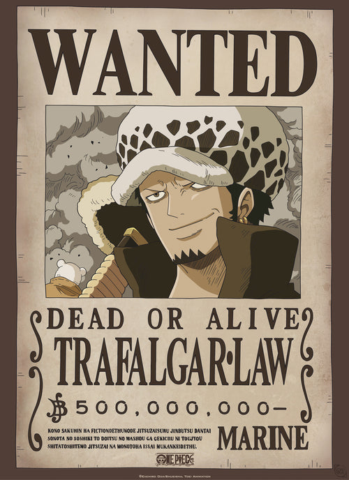 Gbeye Gbydco262 One Piece Wanted Law Póster 38x52cm | Yourdecoration.es