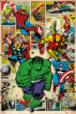 Grupo Erik GPE4786 Marvel Comics Here Come The Heroes Póster 61X91,5cm | Yourdecoration.es
