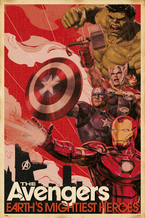 Grupo Erik GPE5307 Marvel Avengers Earths Mightiest Heroes Póster 61X91,5cm | Yourdecoration.es
