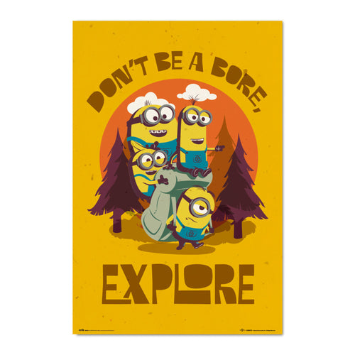 Grupo Erik Gpe5602 Póster Minions Don T Be Bore Explore | Yourdecoration.es