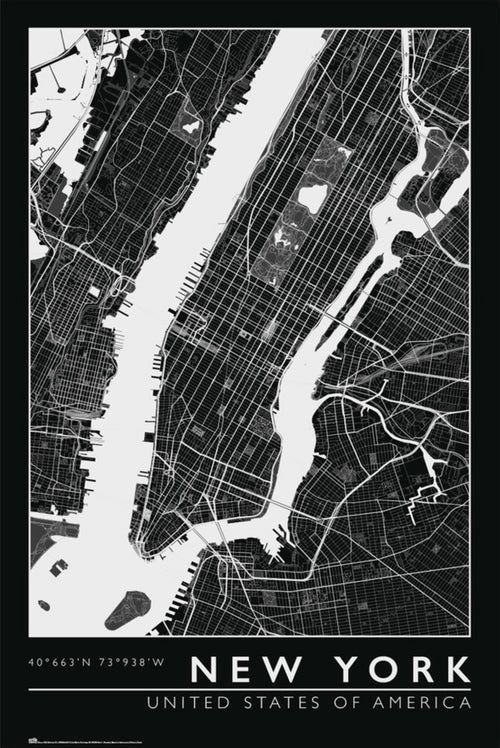 Grupo Erik Gpe5636 New York City Map Póster 61x91 5cm | Yourdecoration.es