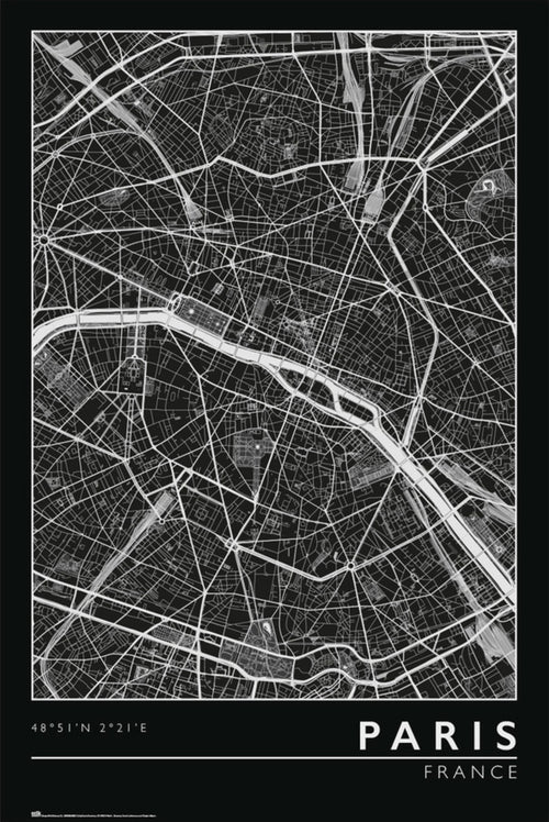 Grupo Erik Gpe5637 Paris City Map Póster 61x91 5cm | Yourdecoration.es