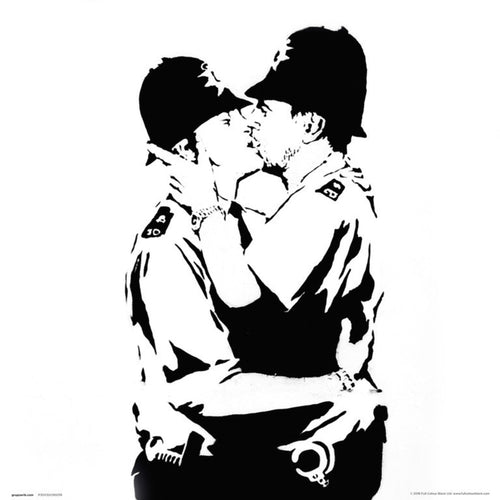 Grupo Erik Brandalised Bobbies Kissing Reproducción de arte 30X30cm | Yourdecoration.es