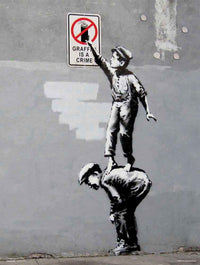 Grupo Erik Brandalised Grafitti Is A Crime Reproducción de arte 30X40cm | Yourdecoration.es