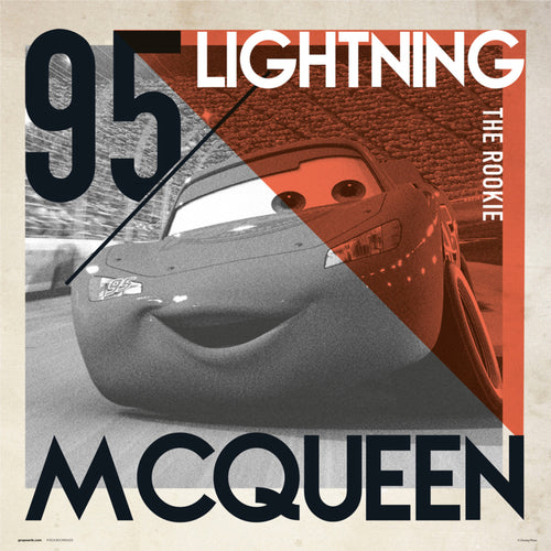 Grupo Erik Disney Cars Lightning Mcqueen Reproducción de arte 30X30cm | Yourdecoration.es