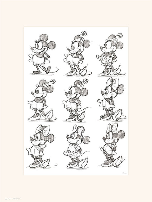 Grupo Erik Disney Minnie Sketch Reproducción de arte 30X40cm | Yourdecoration.es