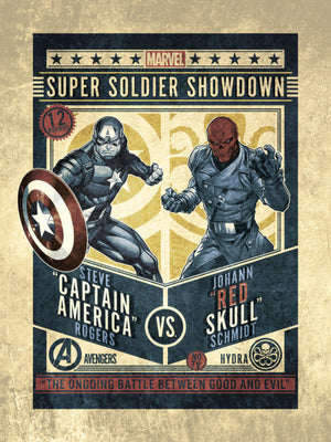 Grupo Erik Marvel Comics Captain America Vs Red Skull Reproducción de arte 30X40cm | Yourdecoration.es