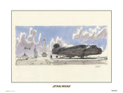 Grupo Erik Star Wars Concept Art Milennium Falcon Reproducción de arte 40X30cm | Yourdecoration.es
