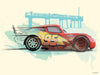 Komar Cars Lightning McQueen Reproducción de arte 40x30cm | Yourdecoration.es