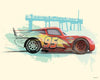 Komar Cars Lightning McQueen Reproducción de arte 50x40cm | Yourdecoration.es