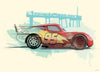 Komar Cars Lightning McQueen Reproducción de arte 70x50cm | Yourdecoration.es
