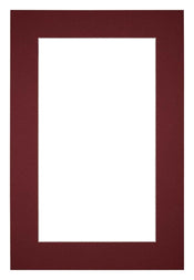 Paspartú Tamaño del Marco 20x30 cm - Tamaño de la Foto 10x20 cm - Vino Rojo