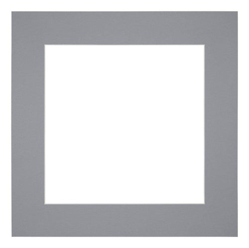Paspartú 40x40 cm - Apertura de foto 20x20 cm - Gris - Para marcos y fotos