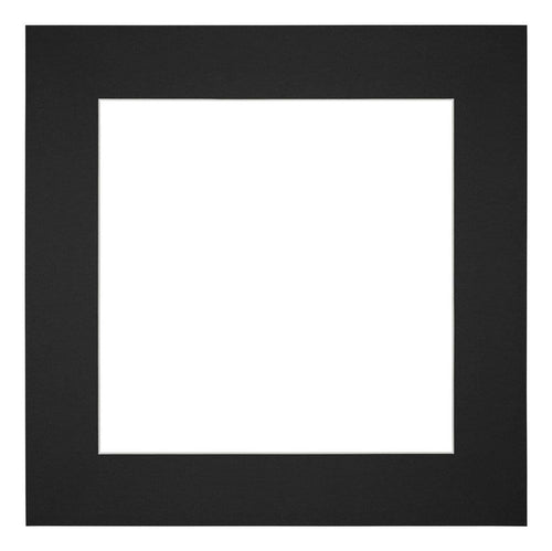 Paspartú 40x40 cm - Apertura de foto 20x20 cm - Negro - Para marcos y fotos