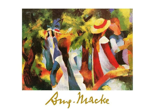 August Macke  Ragazze sotto gli alberi Reproducción de arte 70x50cm | Yourdecoration.es