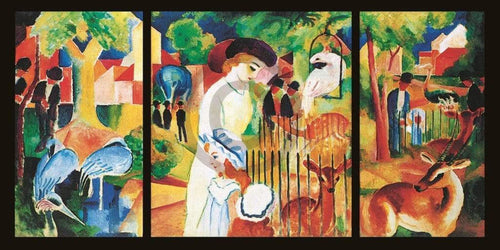 August Macke  Zoologischer Garten Reproducción de arte 100x50cm | Yourdecoration.es