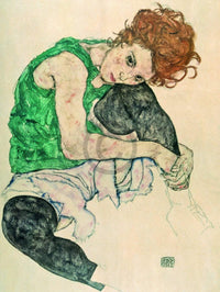 Egon Schiele  Sitzende Frau mit hochgezogenen Reproducción de arte 60x80cm | Yourdecoration.es