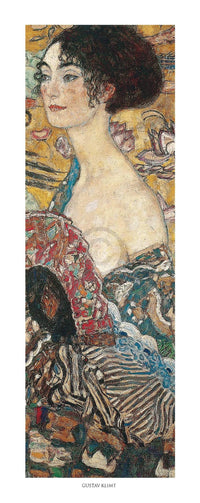 Gustav Klimt  Segnora con ventaglio Reproducción de arte 20x50cm | Yourdecoration.es